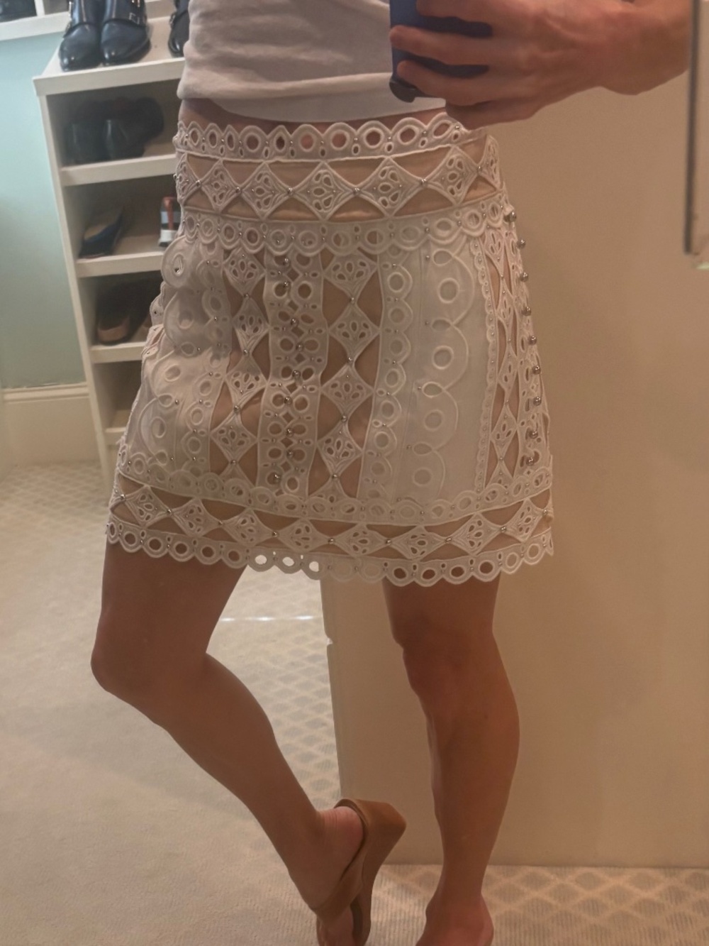 Zimmermann White Eyelet Skirt Size 0